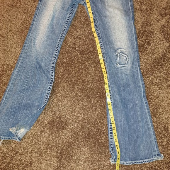 💥 Big Star Sweet Ultra-Low Rise Embroidered Flap Pocket Jeans 28R - Picture 3 of 16